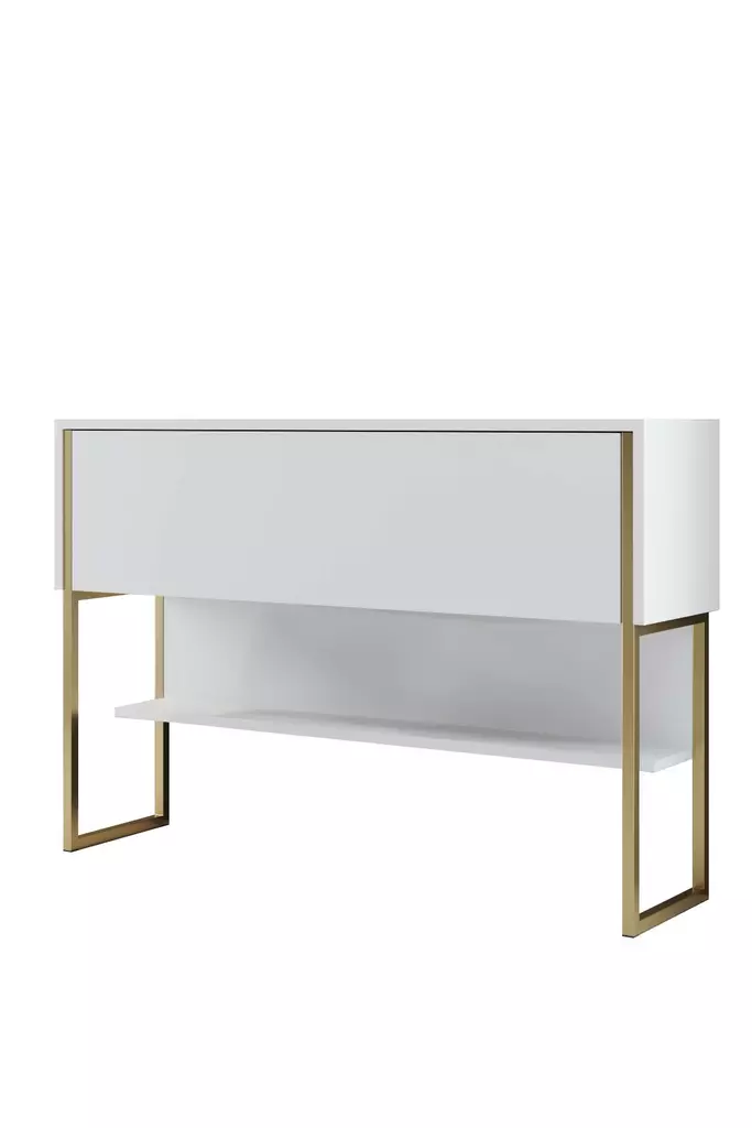 Byrå Hanah Home Luxe Guld Vit Spånskiva 120x80x30 cm - Byråer och skåp - 8684282883678 - 1