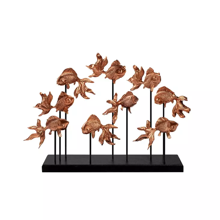 Dekorativ Objekt Aberto Design Goldfish Koppar Polyester 42x28x10 cm - Dekorationer, prydnadsföremål - 8684282136118 - 1