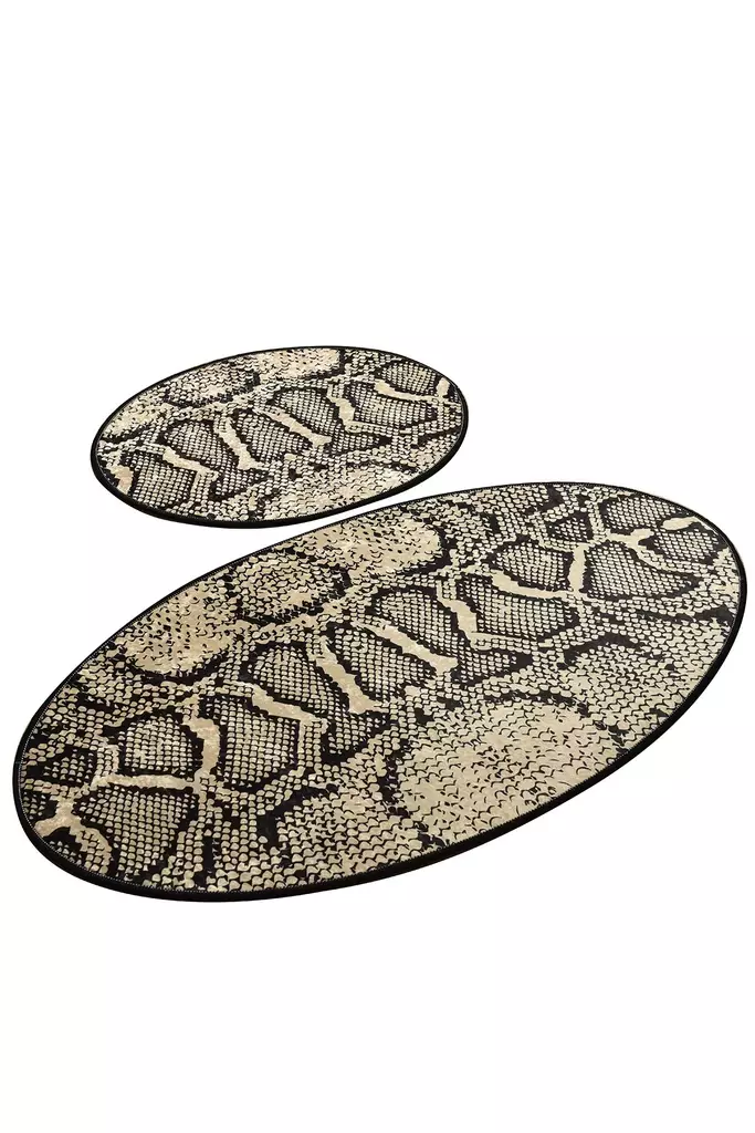 Badrumsmatta Set Mijölnir Flerfärgad 100% Polyester Antiallergisk Halkfri 50x60 cm & 60x100 cm - Badrumsmattor och våtrumsmattor - 8681875327908 - 1