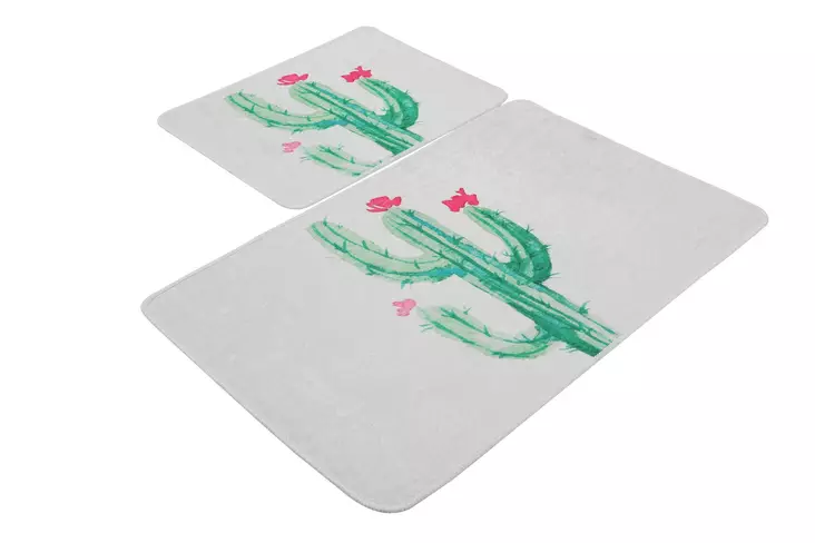 Badrumsmatta Set Mijölnir Flerfärgad 100% Polyester Antiallergisk Halkfri 50x60 cm & 60x100 cm - Badrumsmattor och våtrumsmattor - 8681875219838 - 1