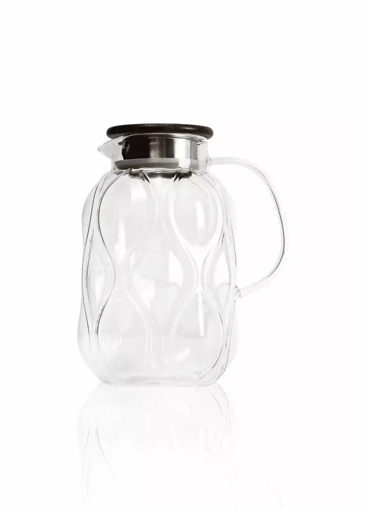 Flaska Hermia Transparent Glas Bambulock 2000 ml - Serveringsfat - 8684283558728 - 1