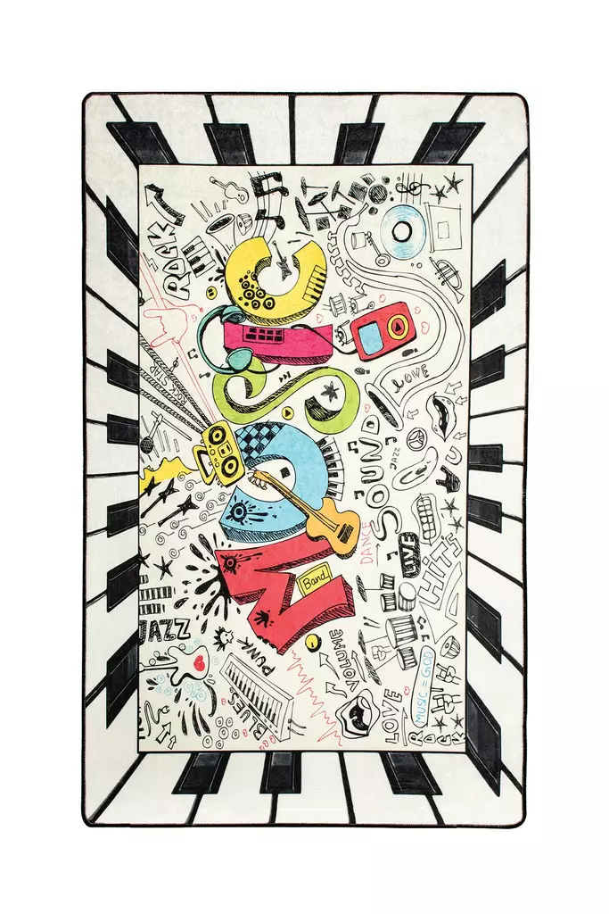 Matta (100 x 160), flerfärgad, 100 x 160 cm, antibakteriell, maskintvättbar - Stora och medelstora mattor - 8681875387278 - 1