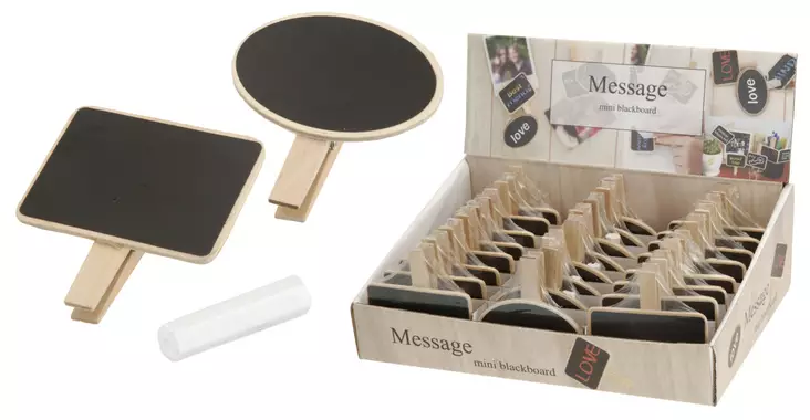 Mini griffeltavla med klämma och krita - Hushållsprodukter - 8711295497438 - 1