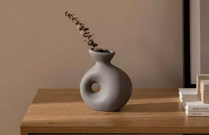 Vas Aberto Design CY0149 Mink Keramik 14x7x16 cm - Hängande blomkrukor och vaser - 8684282979388 - 1