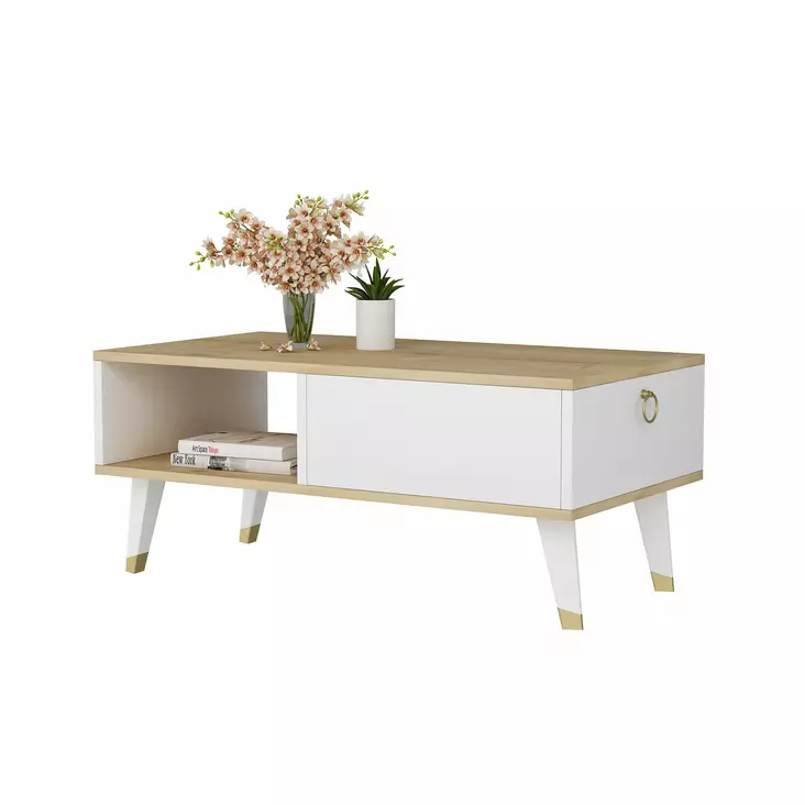 Soffbord Hanah Home Delux Safir Vit Spånskiva 90x42,4x45 cm - Soffbord - 8683342946278 - 1