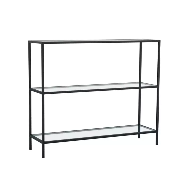 Byrå Hanah Home D100 Svart Härdat Glas Metall 100x85x30 cm - Byråer och skåp - 8683342295598 - 1