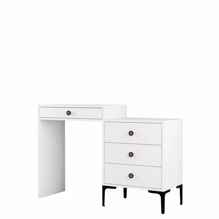 Sminkbord Hanah Home Lizbon 556 Vit Spånskiva 124x84,7x40 cm - Toalettbord - 8683743327638 - 1