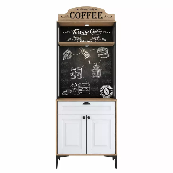 Förvaringsskåp Hanah Home JE157 Valnöt Vit Spånskiva 70x186,4x40 cm - Skåp och byråer - 8684283498468 - 1
