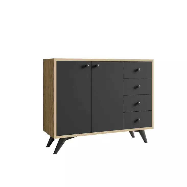 Förvaringsskåp Hanah Home Waga Ek Antracit Spånskiva 100x82x35 cm - Skåp och byråer - 8683743190348 - 1