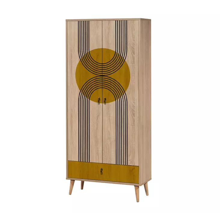 Garderob Hanah Home City Gradrop Multicolor Spånskiva 80x190x45 cm - Garderober - 8683743421558 - 1