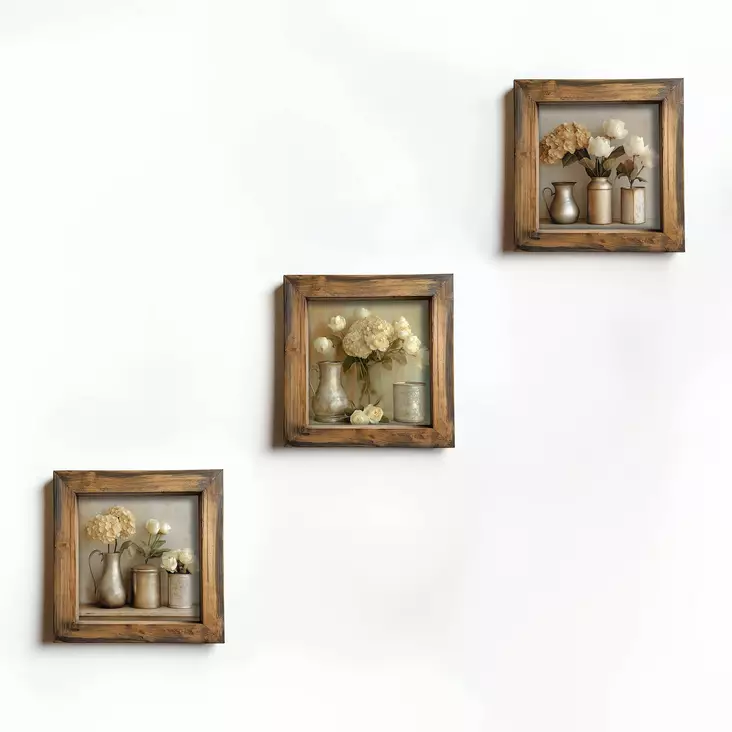 Inramad MDF-tavla Wallity Flerfärgad MDF 16x16x2 cm 3 Delar - Tavlor och ramar - 8684283650118 - 1