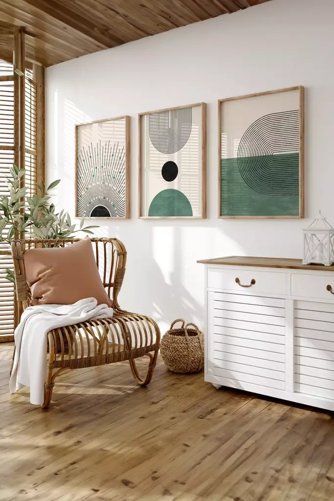 Inramad Tavla Wallity Flerfärgad MDF 33x48 cm 3 Delar - Tavlor och ramar - 8684283137268 - 1