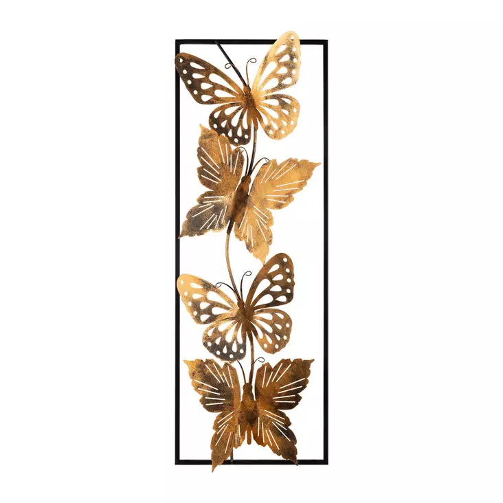 Väggdekor Metall Wallity Butterfly Flerfärgad Metall 90x32 cm - Dekorationer, prydnadsföremål - 8682870854918 - 1