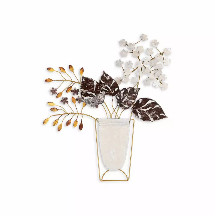 Väggdekor Metall Wallity Flowers In Pots Flerfärgad Metall 47x55 cm - Dekorationer, prydnadsföremål - 8683743098088 - 1