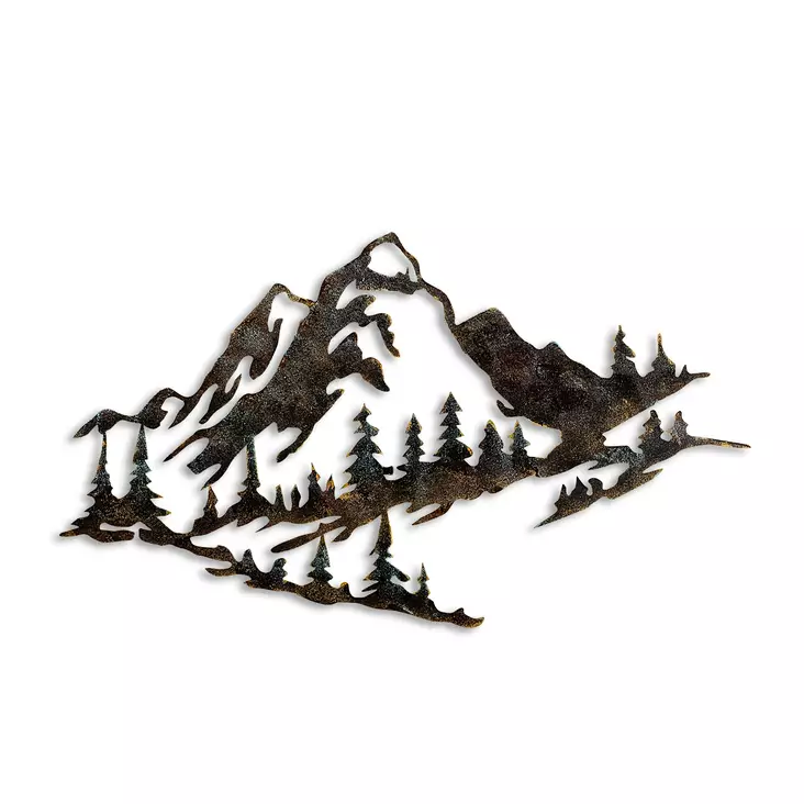 Väggdekor Metall Wallity Mountain Flerfärgad Metall 70x40 cm - Dekorationer, prydnadsföremål - 8683743851638 - 1