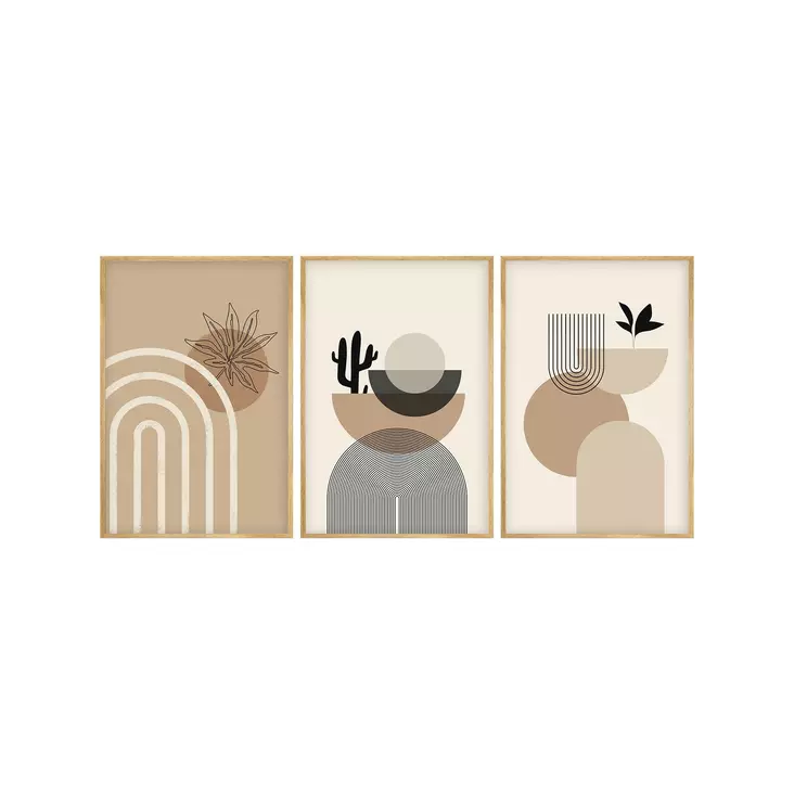 Inramad MDF-tavla Wallity Flerfärgad MDF 50x70 cm 3 Delar - Tavlor och ramar - 8684282976868 - 1