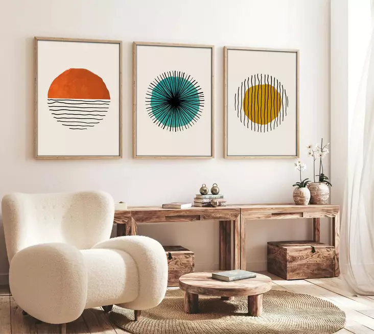 Inramad MDF-tavla Wallity Flerfärgad MDF 35x50 cm 3 Delar - Tavlor och ramar - 8684282337768 - 1