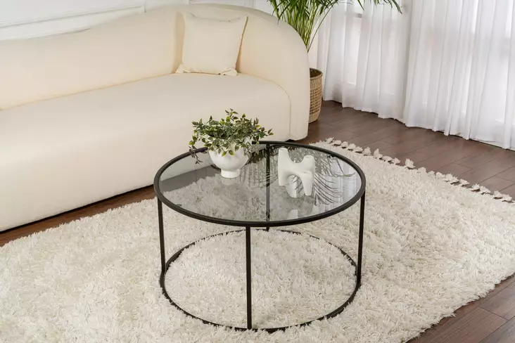 Soffbord Hanah Home Black-Grey-80 Svart Härdat Glas 80x43x80 cm - Soffbord - 8683742475118 - 1