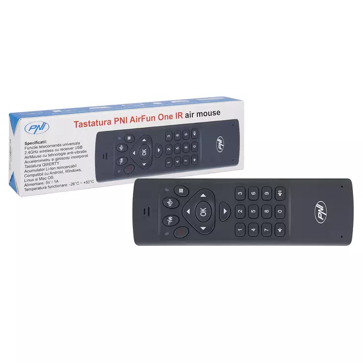 Tangentbord PNI AirFun En IR-luftmus och minitangentbord qwerty för. dator, mini-PC och mediaspelare - PNI produkter - 5949066511998 - 1