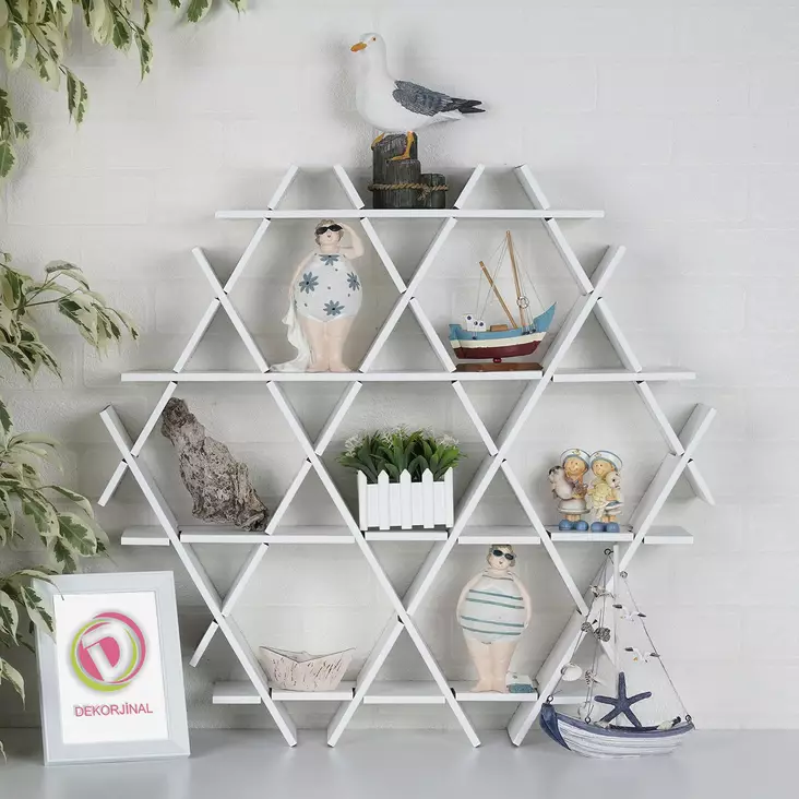 Papphylla Aberto Design HEXBEYAZ Vit Wellpapp 70x67x11 cm - Vägghyllor - 8681875127508 - 1