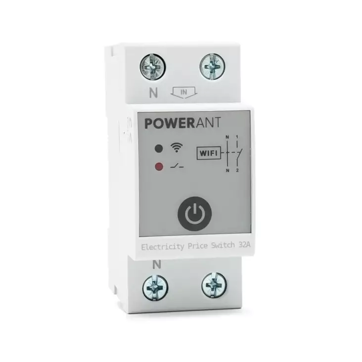 Powerant smart relä för timpris 32A WiFi (DIN-skena) - Timers & fjärrstyrda uttag - 6429830161738 - 1