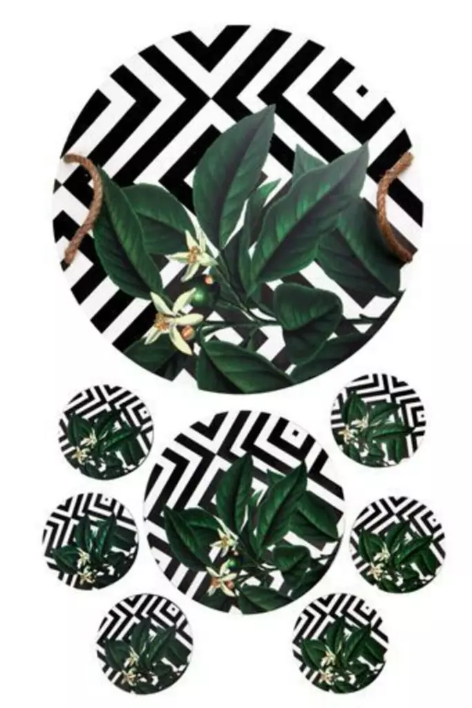 Bricka Set Hermia Flerfärgad Trä 8 Delar - Serveringsfat - 8682870862708 - 1