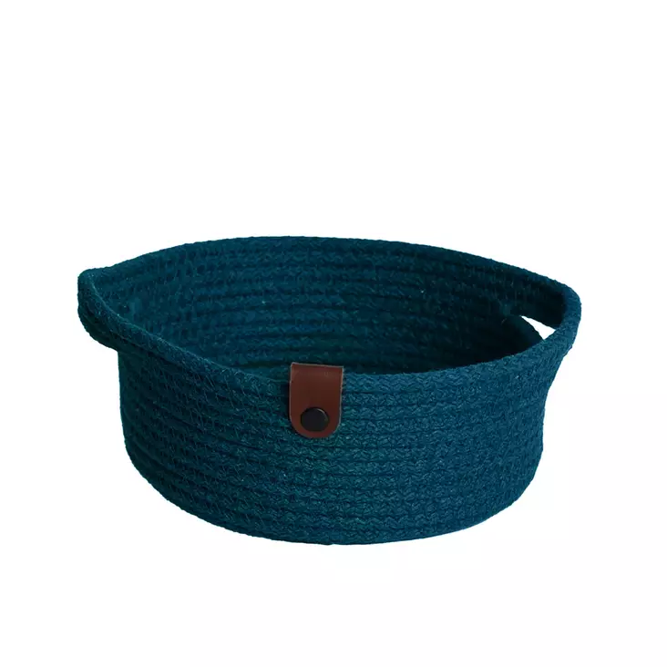 Korgset Aberto Design JUT05001102D Blå Bomull Juterep 15x15x6 cm - Förvaringslådor och korgar - 8683742917458 - 1