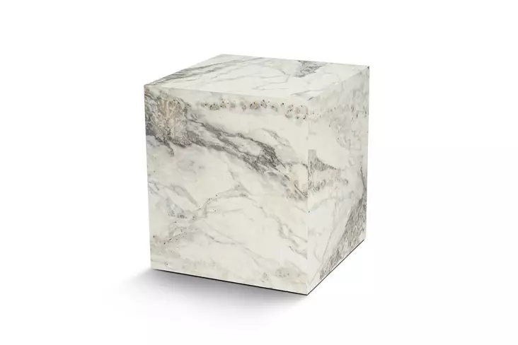 Sidobord Nordure Küp Freesia Marmormönster MDF 45x50x45 cm - Sidobord och extrabord - 8684282849438 - 1