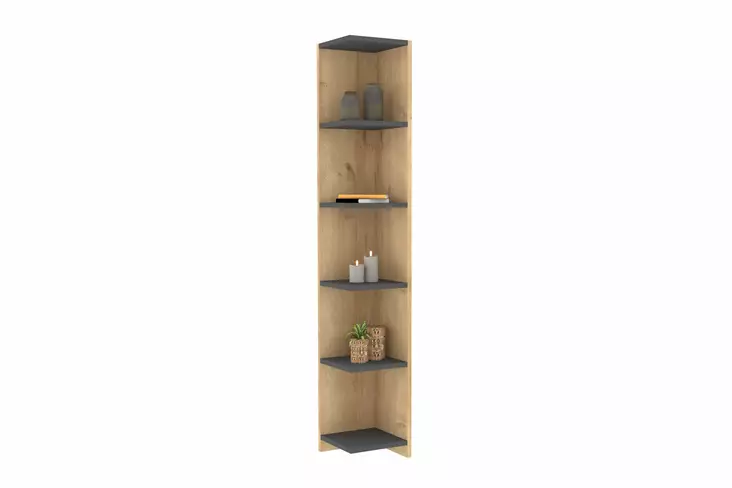 Bokhylla Hanah Home Porto Safir Antracit Spånskiva 25x160x25 cm - Bokhyllor - 8683342851718 - 1