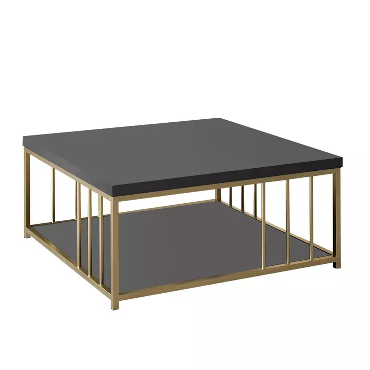 Soffbord Hanah Home Zenn Antracit Guld Spånskiva 90x90x40 cm - Soffbord - 8683743791248 - 1