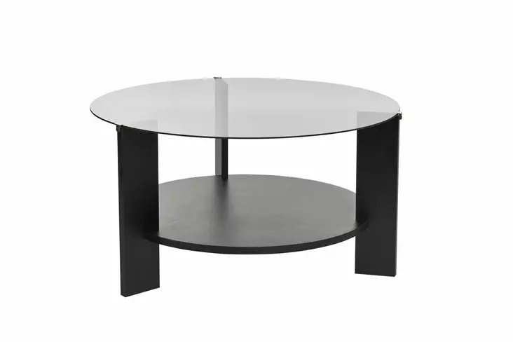 Soffbord Hanah Home Clara Wood Black Fume Härdat Glas Spånskiva 75x40x75 cm - Soffbord - 8684283687688 - 1