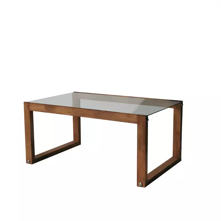 Soffbord Hanah Home Via Trä Massiv Furu Härdat Glas 85x40x55 cm - Soffbord - 8682870730908 - 1