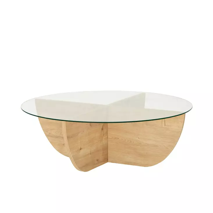 Soffbord Hanah Home Lily Safir Ek Härdat Glas Spånskiva 90x30x90 cm - Soffbord - 8683742112198 - 1