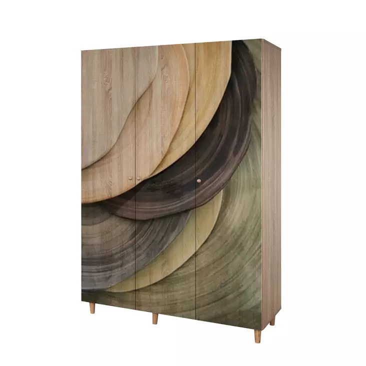 Garderob Hanah Home Lena 3 Sonomo Spånskiva 135x192x52 cm - Garderober - 8684282305798 - 1