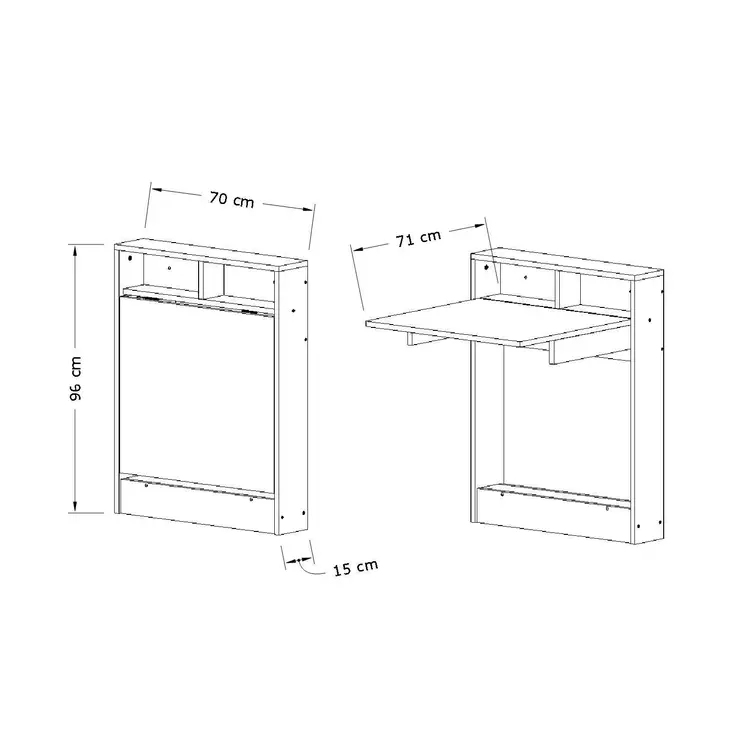 Fällbart Bord Hanah Home Bracked Marmormönster Spånskiva 70x96x15 cm - Bord - 8684282984818 - 1