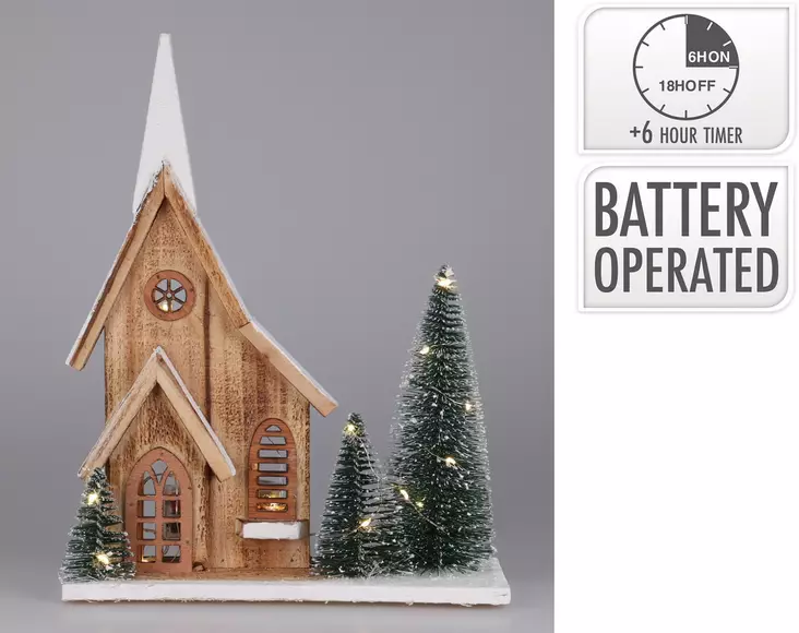 Talo LED-valaistuksella, 34 cm - Ljussmycken och ljusfigurer - 8721037041188 - 1