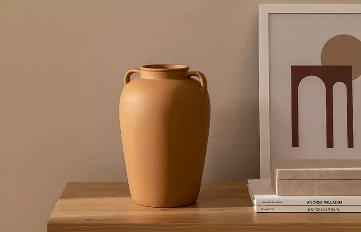 Vas Aberto Design CY0136 Tan Keramik 18x18x27 cm - Hängande blomkrukor och vaser - 8684282979258 - 1