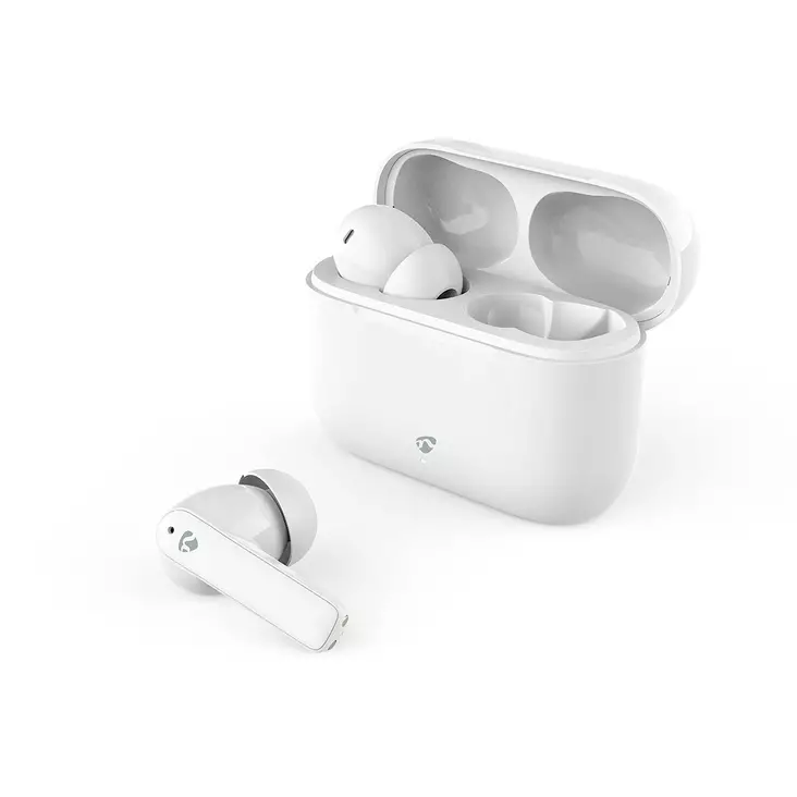 Fullt Trådlösa hörlurar | ENC (Environmental Noise Cancelling) | Bluetooth® | Batteri 1 driftstid standardanvändning: 1440 min | Tryck på Kontroll | Batteri hölje | Trådlöst laddningsfodral | Inbygd mikrofon | Stöd för röststyrning | Brusreducering | IPX4 | Vit - In-ear hörlurar - 5412810450398 - 1