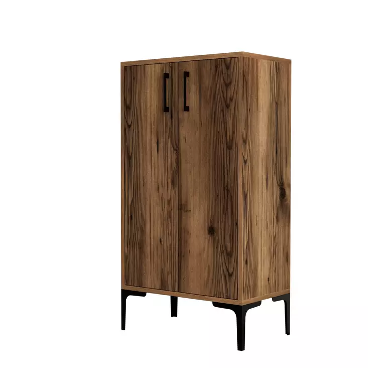 Skoskåp Hanah Home Prag Valnöt Spånskiva 60x111x35 cm - Skåp och byråer - 8683342460798 - 1