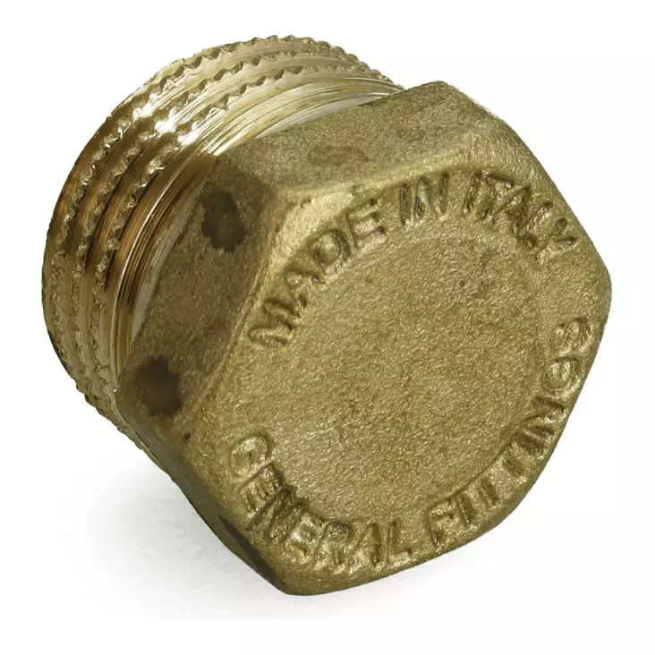 Tulppa 1/2" messinki - Ulkokierteellä varustettu sulkutulppa LVI-asennuksiin - Rörinstallationstillbehör - 6438140056368 - 1