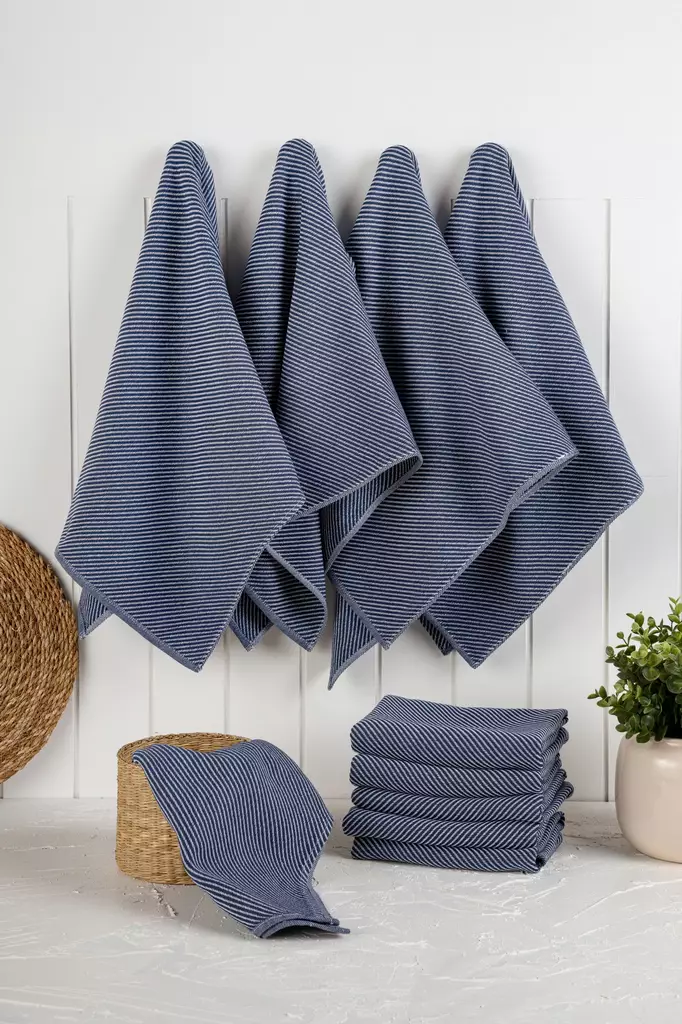 Kökshandduk Set Hermia Eloise Mörkblå Bomull Polyester 10 Delar - Kökstextilier - 8684283207398 - 1