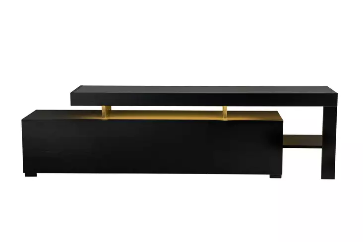TV-bänk Hanah Home Beliz Trä Svart Spånskiva 192x53x37 cm - TV-bänkar - 8684283431458 - 1