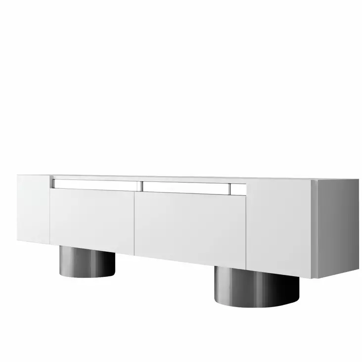 TV-bänk Hanah Home Bohem Vit Silver Spånskiva 180x50x30 cm - TV-bänkar - 8684283557158 - 1