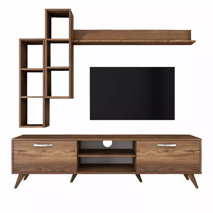 TV-bänk Hanah Home M16 Valnöt Spånskiva 180x48,6x35 cm - TV-bänkar - 8681875462128 - 1