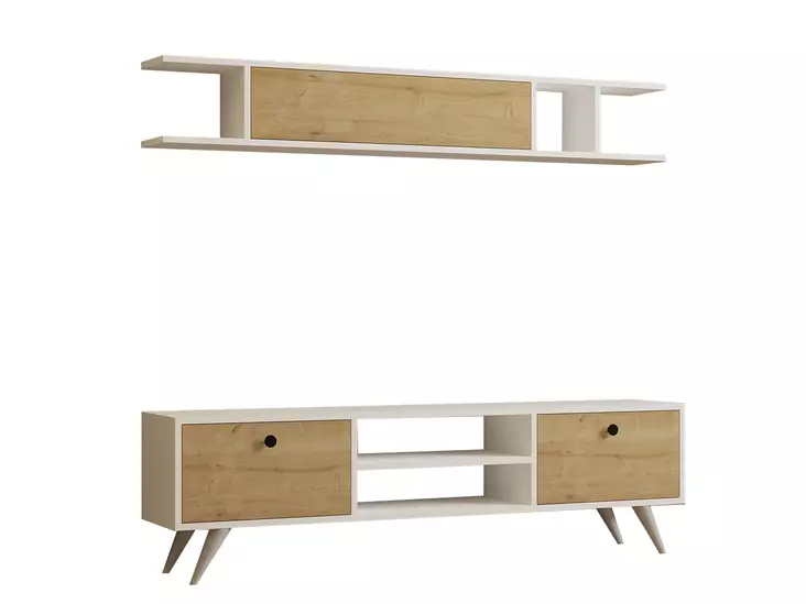 TV-bänk Hanah Home Italo Vit Furu Spånskiva 160x45x30 cm - TV-bänkar - 8681875158618 - 1