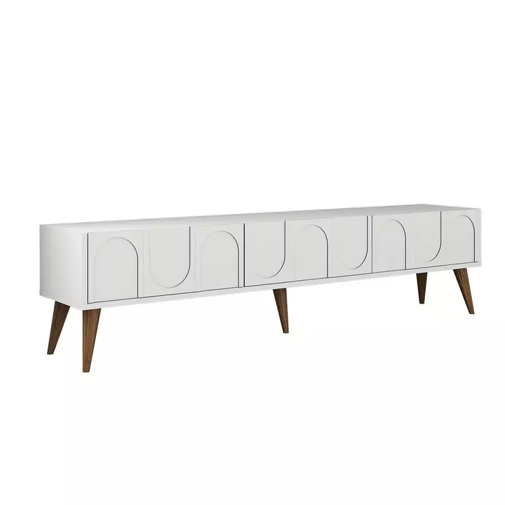 TV-bänk Hanah Home Lyon 44 Vit Valnöt Spånskiva 180x44x35 cm - TV-bänkar - 8684282640578 - 1