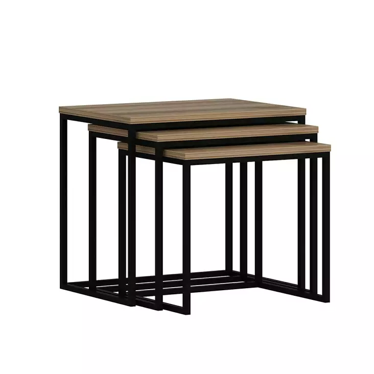 Nestingbord Hanah Home Evia Valnöt Spånskiva 55x50x40 cm 50x46x38 cm 45x42x36 cm - Möbler - 8683742465638 - 1