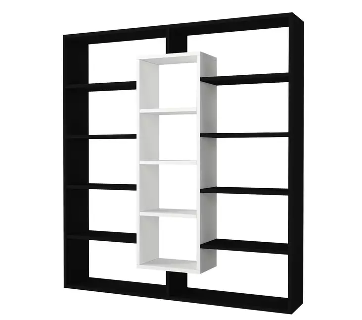 Bokhylla Hanah Home Ample Svart Vit Spånskiva 125x135,7x22 cm - Bokhyllor - 8681181351468 - 1