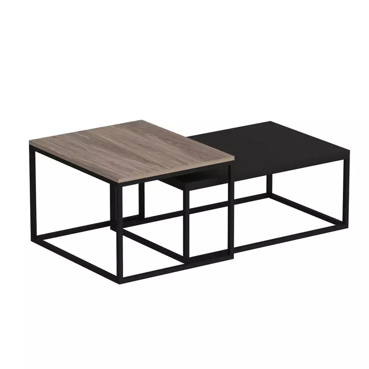Soffbord Hanah Home Leka Svart Spånskiva 72x37x45 cm 60x47x45 cm - Soffbord - 8684282259268 - 1
