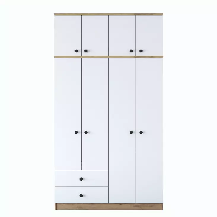 Garderob Hanah Home BA121 Valnöt Spånskiva 120x216,8x42,5 cm - Garderober - 8683742031598 - 1